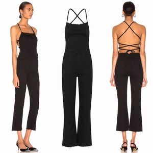 MOTHER Tie Back Hustler Ankle Fray Jumpsuit